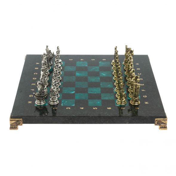 Шахматы &amp;quot;Троянская война&amp;quot; из змеевика доска 28х28 см 127731