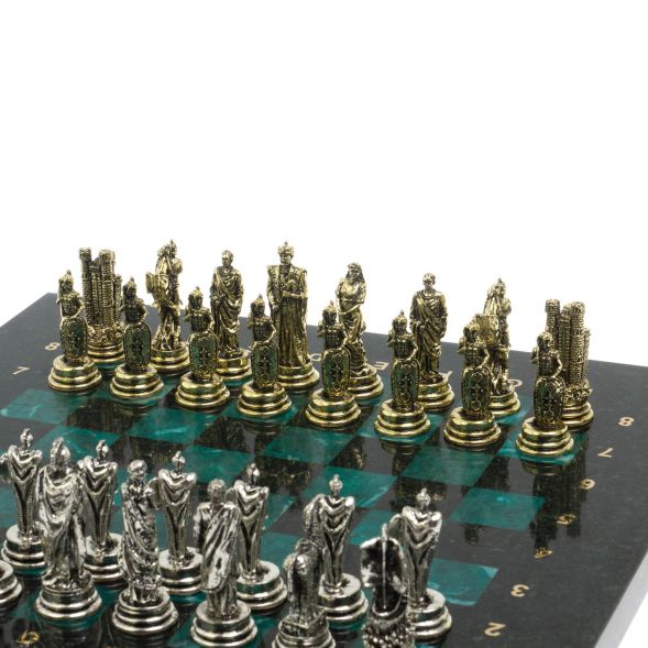 Шахматы &amp;quot;Троянская война&amp;quot; из змеевика доска 28х28 см 127731