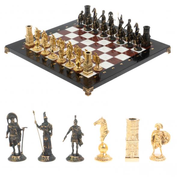 Шахматы подарочные &amp;quot;Спарта&amp;quot; фигуры бронза / мрамор, лемезит 127960