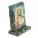 Икона настольная Спаситель малая змеевик 7,5х6,5х8 см 119971