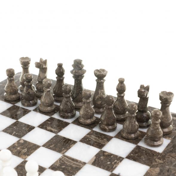 Шахматы сувенирные &amp;quot;Битва&amp;quot; камень мрамор ракушечник 25х25 см 121654