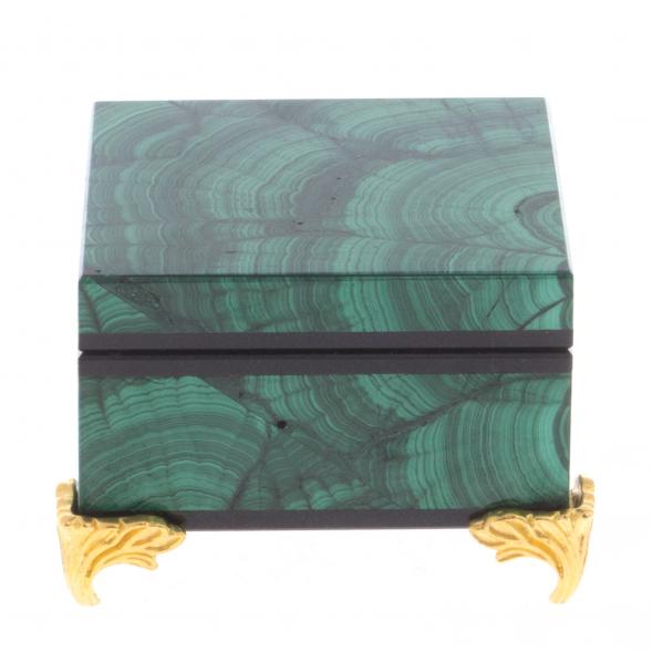 Шкатулка &amp;quot;Изящная&amp;quot; камень малахит 6х6х4 см 122052