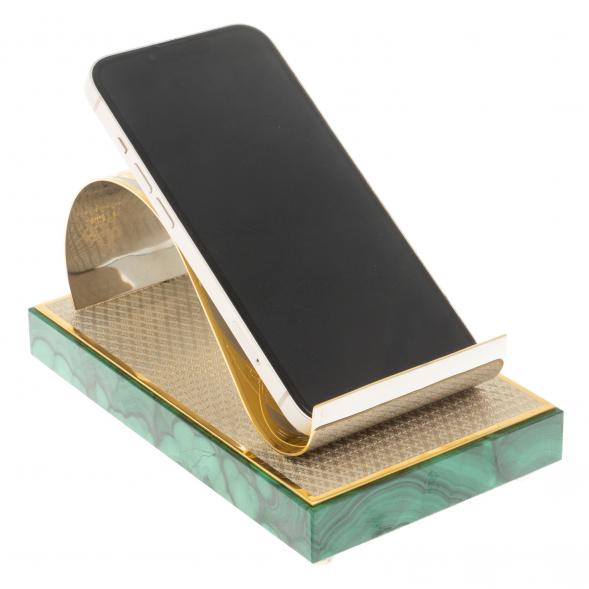 Подставка под телефон &amp;quot;Герб России&amp;quot; из малахита Златоуст 130054