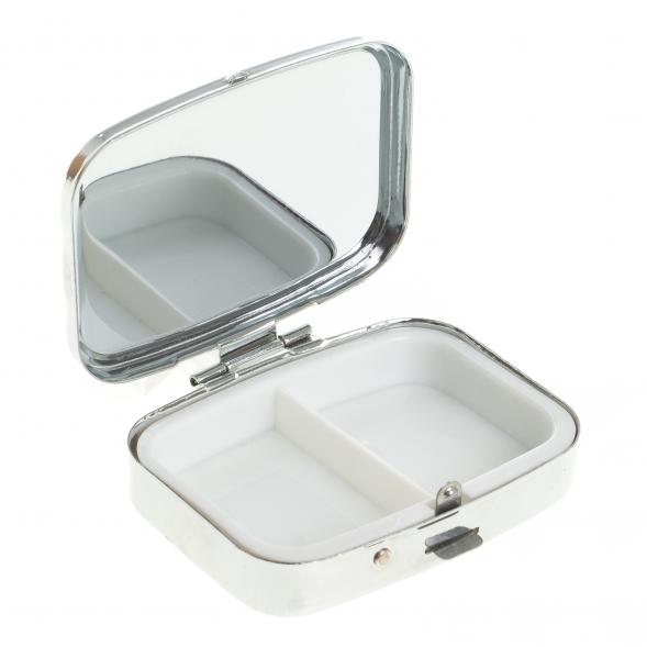 Таблетница на 2 отделения камень амазонит цвет серебро 122761