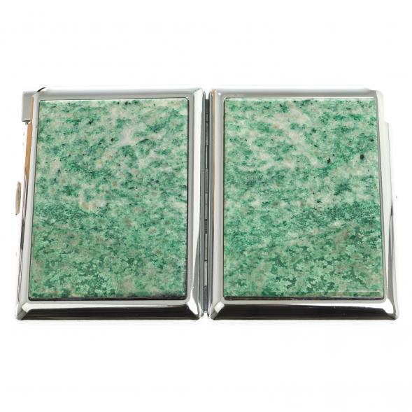 Портсигар на 20 сигарет с зажигалкой камень лиственит 123416