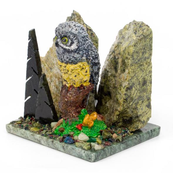 Сувенир из змеевика &amp;quot;Сова на пне&amp;quot; 116350