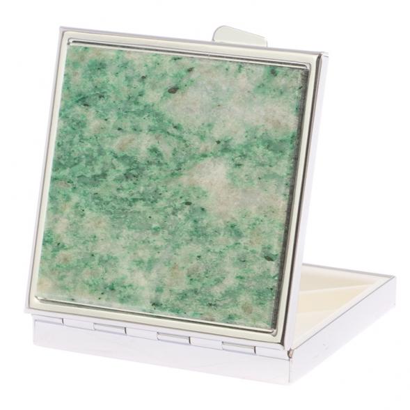 Таблетница на 4 отделения камень лиственит цвет серебро 125967