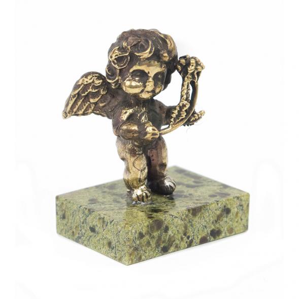 Статуэтка &amp;quot;Ангел с розой&amp;quot; бронза змеевик 116696