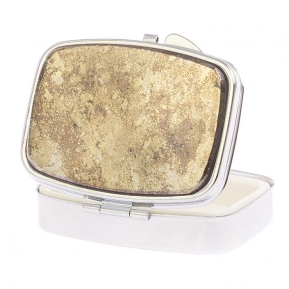 Таблетница на 2 отделения камень борнит цвет серебро 126171