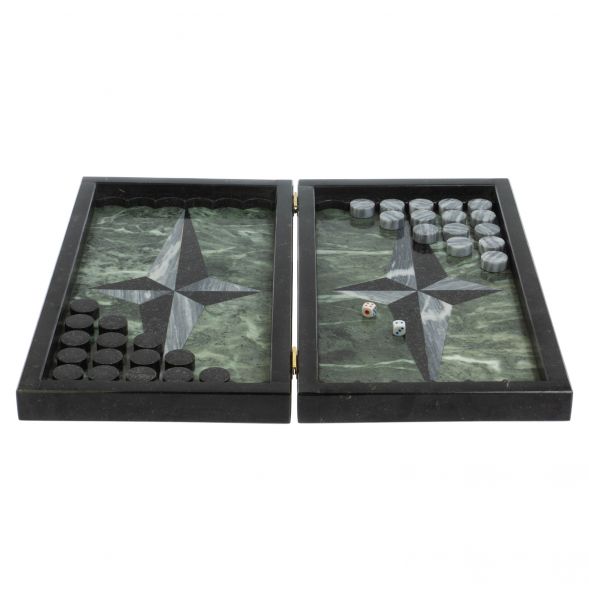 Каменные нарды &amp;quot;Звезда&amp;quot; серый мрамор гранит 127887