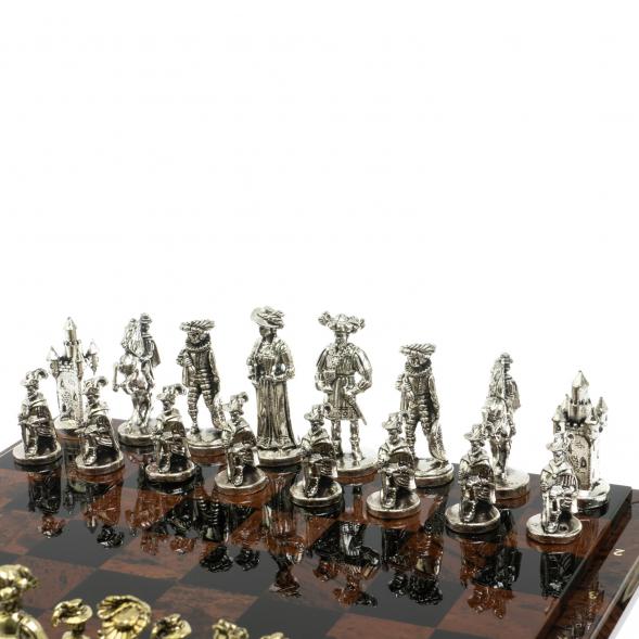 Шахматы &amp;quot;Средневековье&amp;quot;  доска 40х40 см из обсидиана 128357