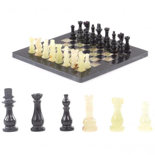 Каменные шахматы &amp;quot;Поединок&amp;quot; камень оникс доска 25х25 см 121655