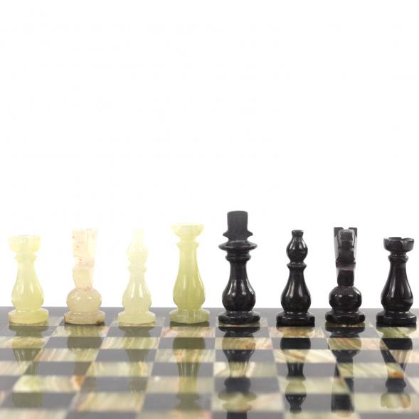 Каменные шахматы &amp;quot;Поединок&amp;quot; камень оникс доска 25х25 см 121655