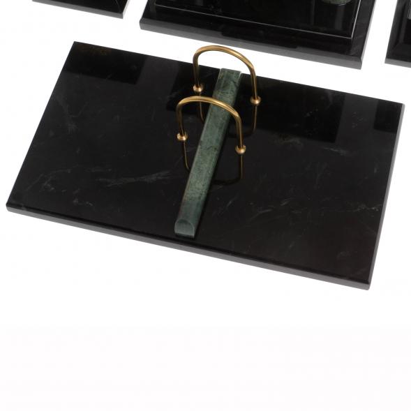 Настольный набор &amp;quot;Лев&amp;quot; из офиокальцита 129979