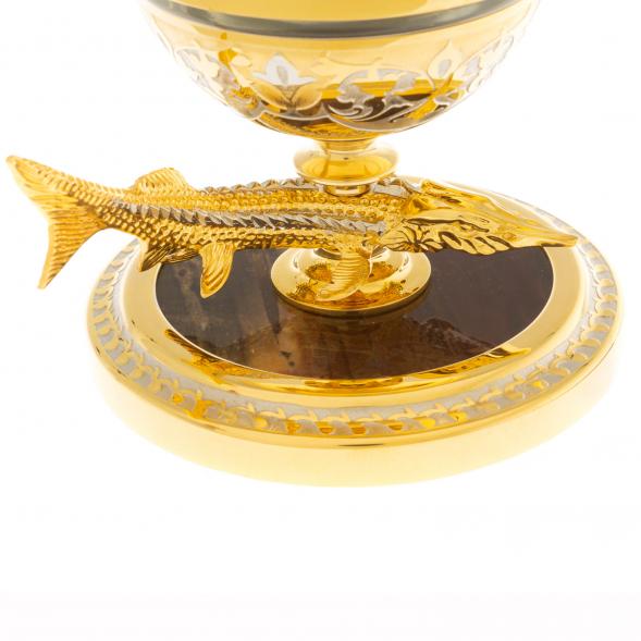 Икорница &amp;quot;Стерлядка&amp;quot; из яшмы Златоуст 130055