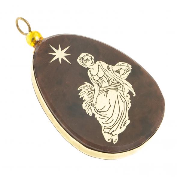 Брелок-кулон знак зодиака &amp;quot;Дева&amp;quot; камень обсидиан 123042