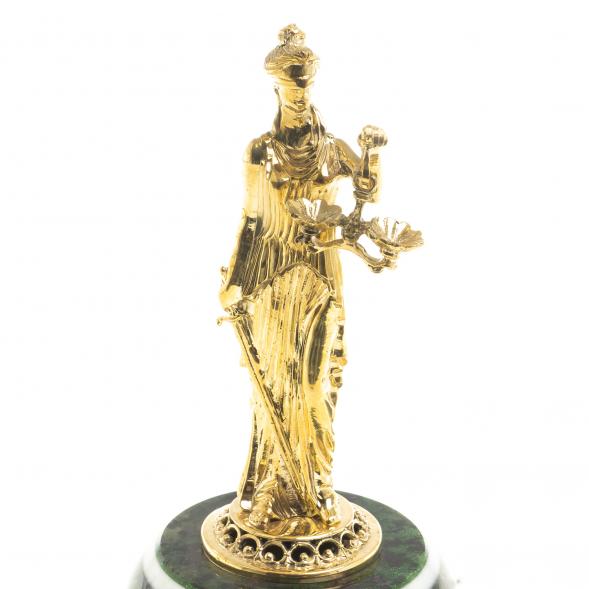 Статуэтка из бронзы &amp;quot;Фемида&amp;quot; на подставке из змеевика 123320