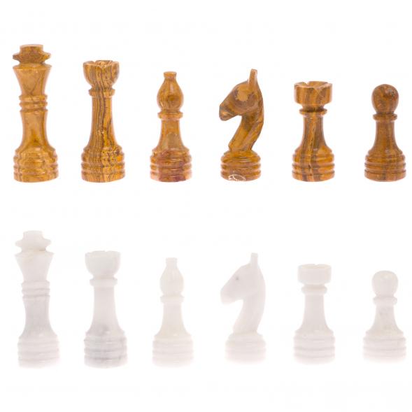 Шахматы из оникса &amp;quot;Европейские&amp;quot; доска 37х37 см / Шахматы подарочные / Шахматный набор в подарок / Настольная игра для двоих