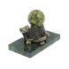 Статуэтка «Змея у пня» с шаром бронза змеевик 128656