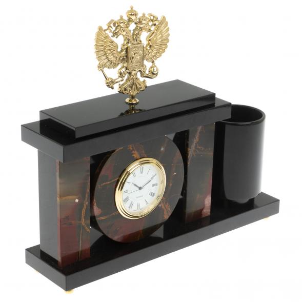 Настольный мини- набор &amp;quot;Герб РФ&amp;quot; из яшмы 129534