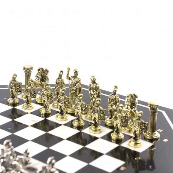 Шахматный стол &amp;quot;Римские&amp;quot; из змеевика и мрамора 121470