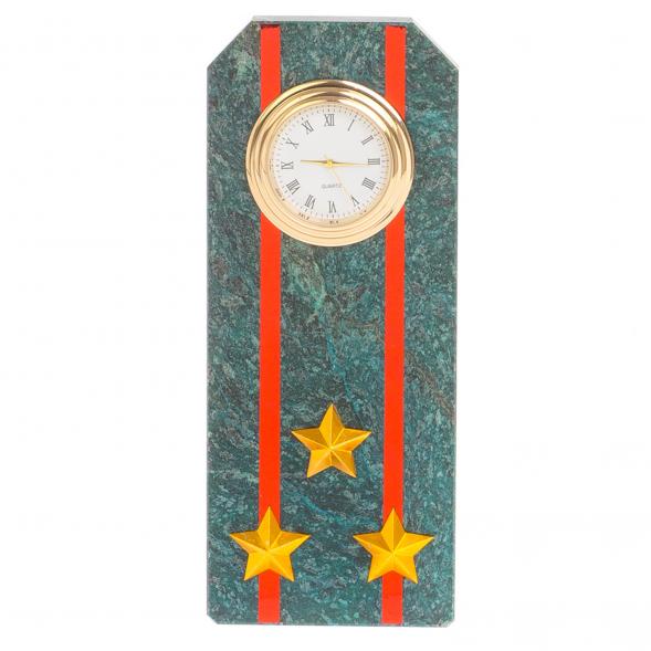 Подарочные часы &amp;quot;Погон Полковник ВС&amp;quot; камень змеевик 113162
