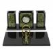 Настольный набор &amp;quot;Грани&amp;quot; камень змеевик с часами 124043