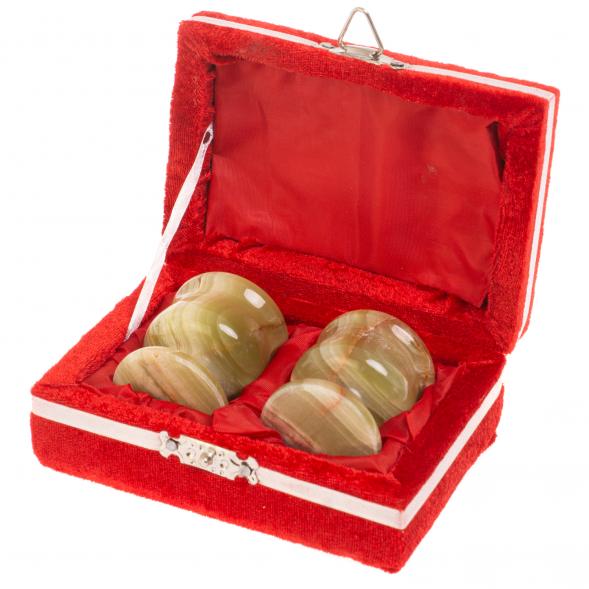 Набор рюмок из оникса 15 мл 2 шт в футляре 3,8х4,5 см (1,5х2) 126480