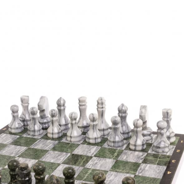 Набор игр &amp;quot;Герб России&amp;quot; 3 в 1: шахматы, шашки, нарды камень змеевик мрамор 126563