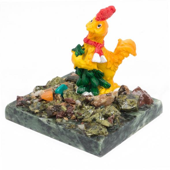 Сувенир &amp;quot;Петух с елкой №2&amp;quot; змеевик 117447