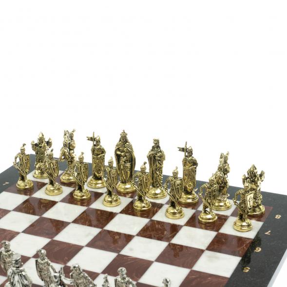Шахматы &amp;quot;Рыцари крестоносцы&amp;quot; 44х44 см из мрамора и лемезита 128279
