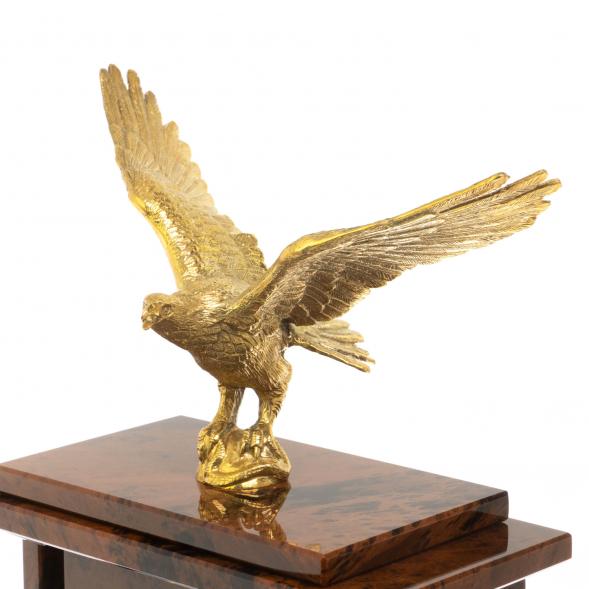 Настольные часы &amp;quot;Орел&amp;quot; из коричневого обсидиана 129605