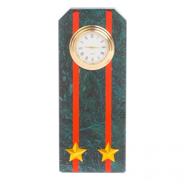Подарочные часы &amp;quot;Погон подполковник ВС&amp;quot; камень змеевик 113163
