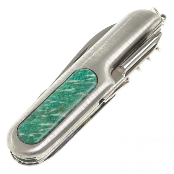 Нож мультитул складной 7 в 1 с камнем амазонит 123868