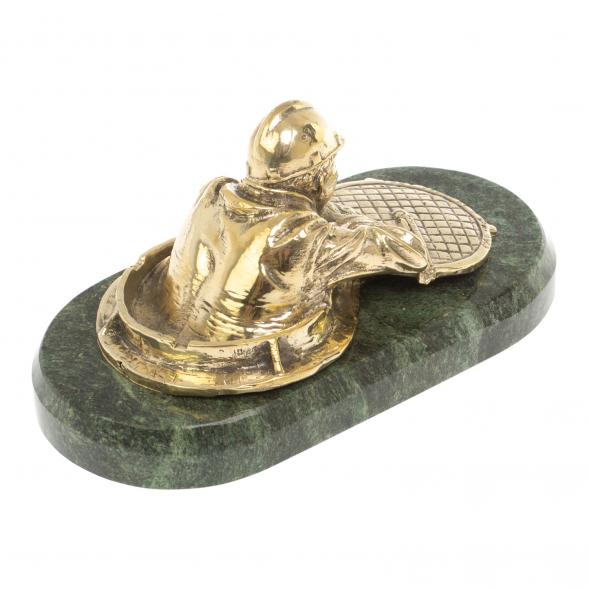 Статуэтка из бронзы &amp;quot;Сантехник&amp;quot; змеевик 19,5х10х9 см 126857