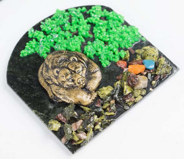 Магнит &amp;quot;Медведь&amp;quot; змеевик 118025