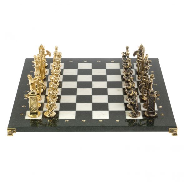 Шахматы подарочные &amp;quot;Нефтяники&amp;quot; 44х44 см мрамор змеевик 127415