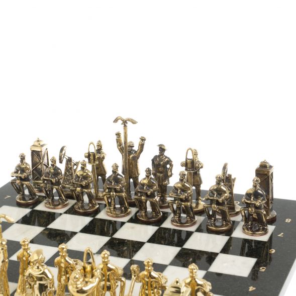 Шахматы подарочные &amp;quot;Нефтяники&amp;quot; 44х44 см мрамор змеевик 127415