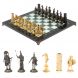 Шахматы из бронзы &amp;quot;Спарта&amp;quot; доска 40 х40 см мрамор / шабровский змеевик 127963