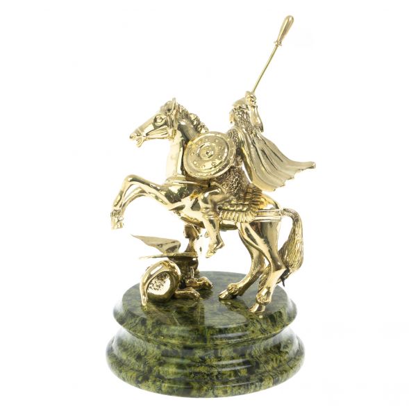 Статуэтка &amp;quot;Георгий Победоносец&amp;quot; на змеевике 128657