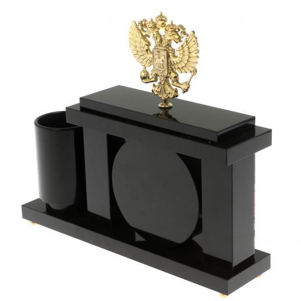 Настольный мини-набор &amp;quot;Герб РФ&amp;quot; из родонита 129535