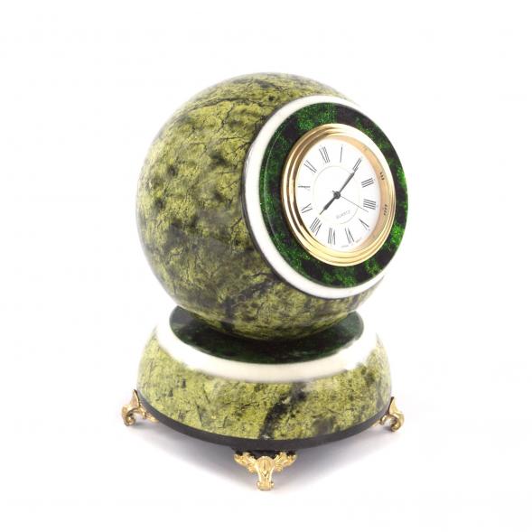 Подарочные часы &amp;quot;Шар Антистресс&amp;quot; из камня змеевик 11х11х14 см 121376