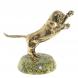 Статуэтка из бронзы &amp;quot;Тигр в прыжке&amp;quot; на подставке из змеевика 122505