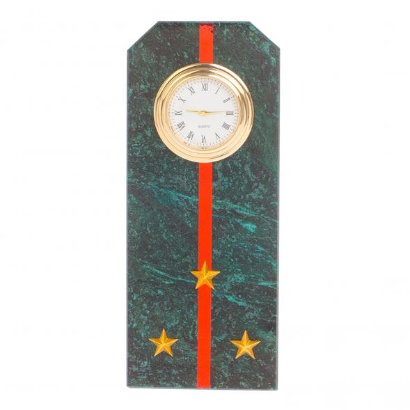 Подарочные часы &amp;quot;Погон старший лейтенант ВС&amp;quot; камень змеевик 113164