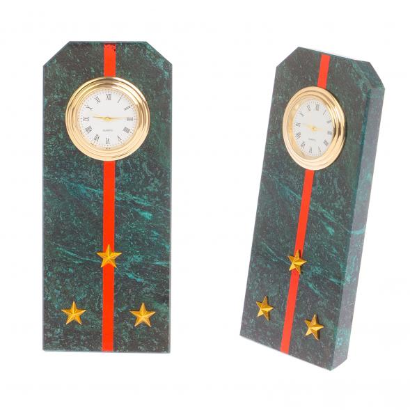Подарочные часы &amp;quot;Погон старший лейтенант ВС&amp;quot; камень змеевик 113164