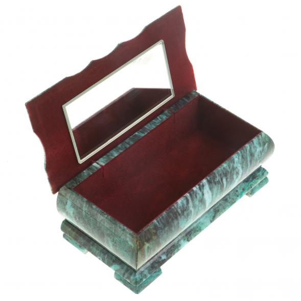 Шкатулка Хозяйка медной горы с иллюстрацией под малахит 18х9х8 см 116959