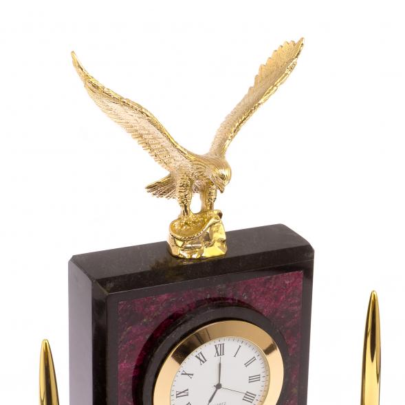 Настольный набор &amp;quot;Горный орел&amp;quot; бордовый змеевик 126329