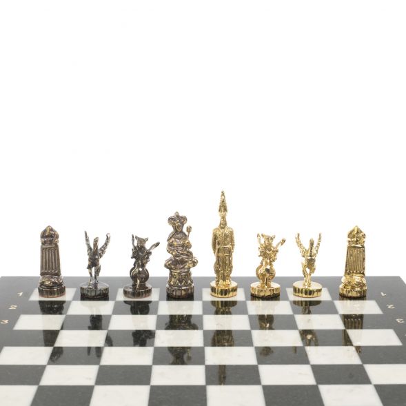 Шахматы бронзовые &amp;quot;Шахерезада&amp;quot; доска 40х40 см мрамор змеевик 127256