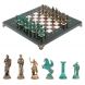 Шахматы &amp;quot;Подвиги Геракла&amp;quot; фигуры бронза / патина 28х28 см из мрамора и лемезита 128197