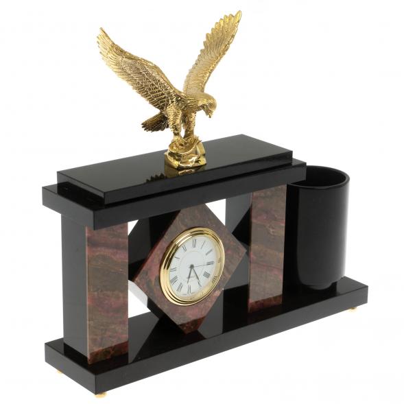 Настольный мини-набор &amp;quot;Орел&amp;quot; из родонита 129536